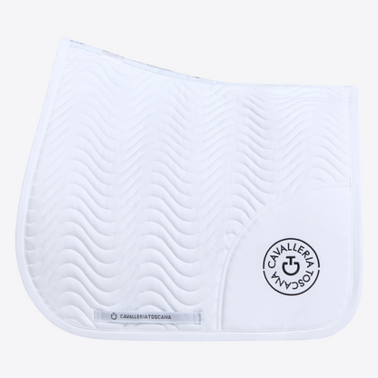 Double Orbit Wave Quilted Saddle Pad White - CAVALLERIA TOSCANA