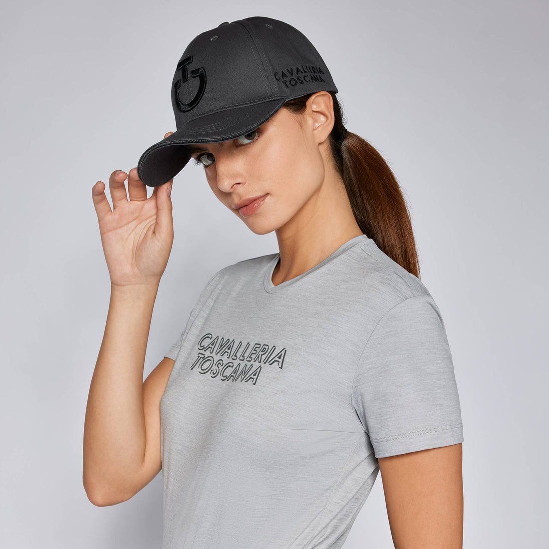 Casquette brodée gris logo noir - Cavalleria Toscana