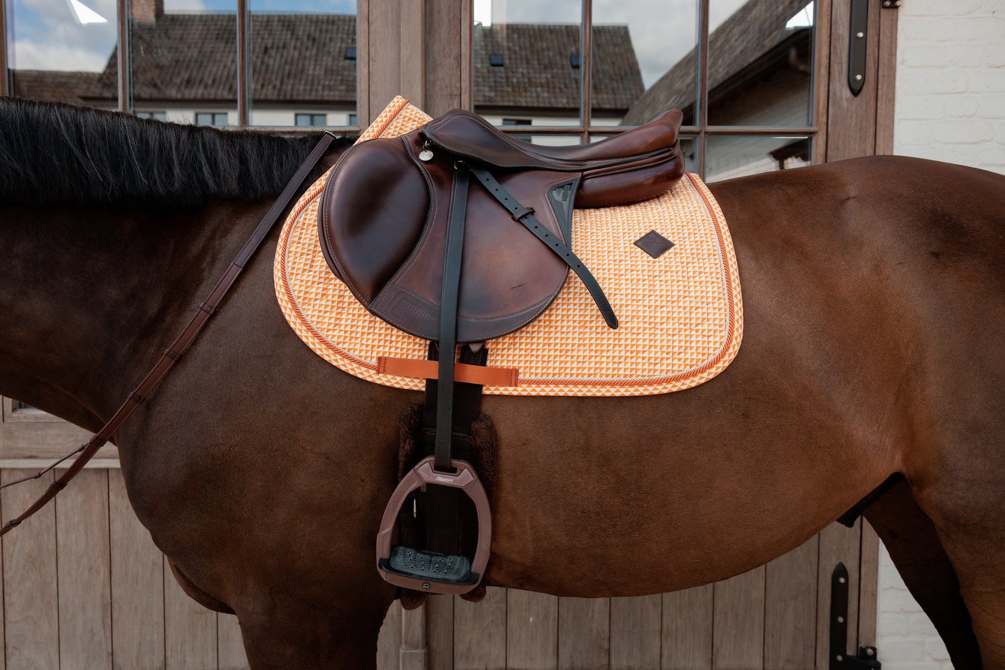 Tapis de Selle Velvet printing Orange MIXTE - Kentucky