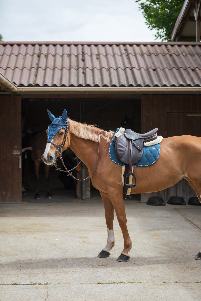 Tapis de selle LOVE Bleu orage DRESSAGE - GEM (