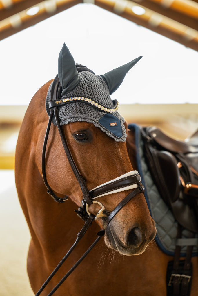 Bonnet anti-mouches Metallic Blue - Equestrian Stockholm