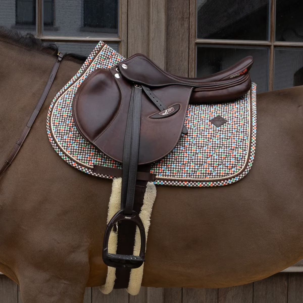 Tapis de selle Pied de poule brun MIXTE - Kentucky