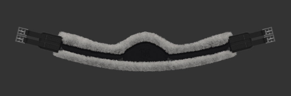 Ceinture De Dressage Mattes Crescent Courte – 80 Cm (32 Pouces) Avec Coussin De Selle, Peau De Mouton