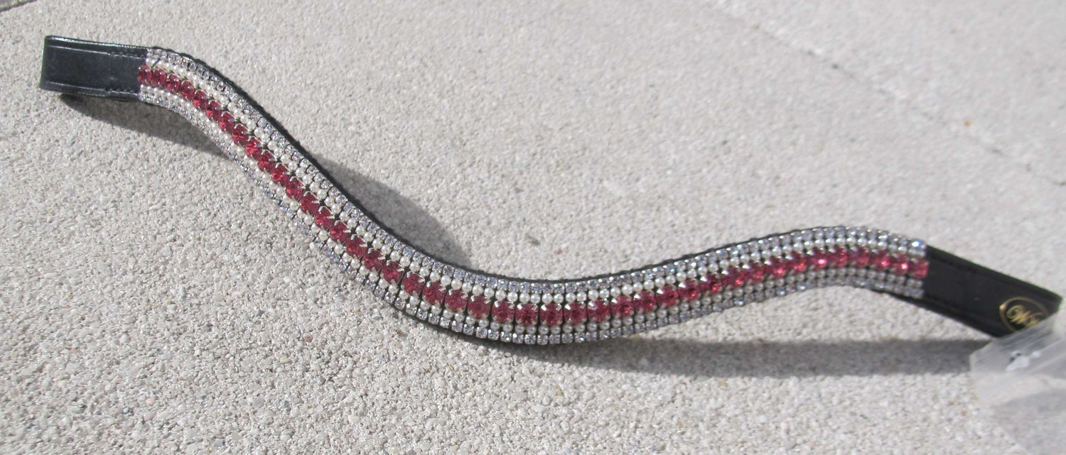 Frontal en strass - Argent et rose