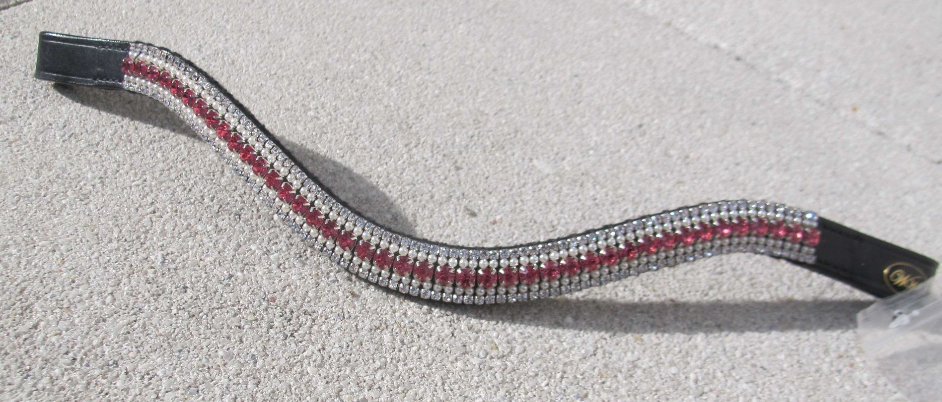 Frontal en strass - Argent et rose