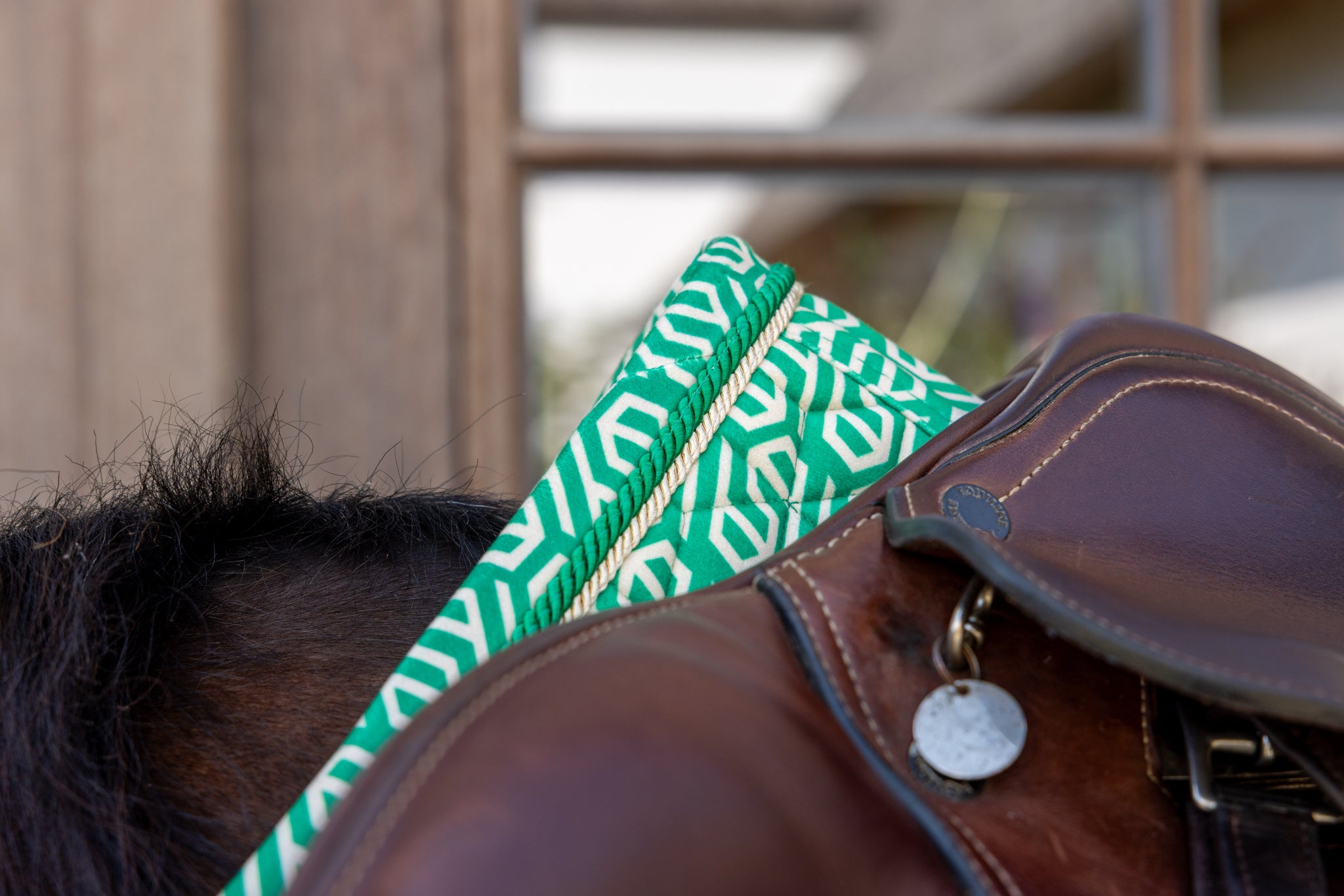 Tapis de Selle Velvet printing Vert/Blanc MIXTE - Kentucky