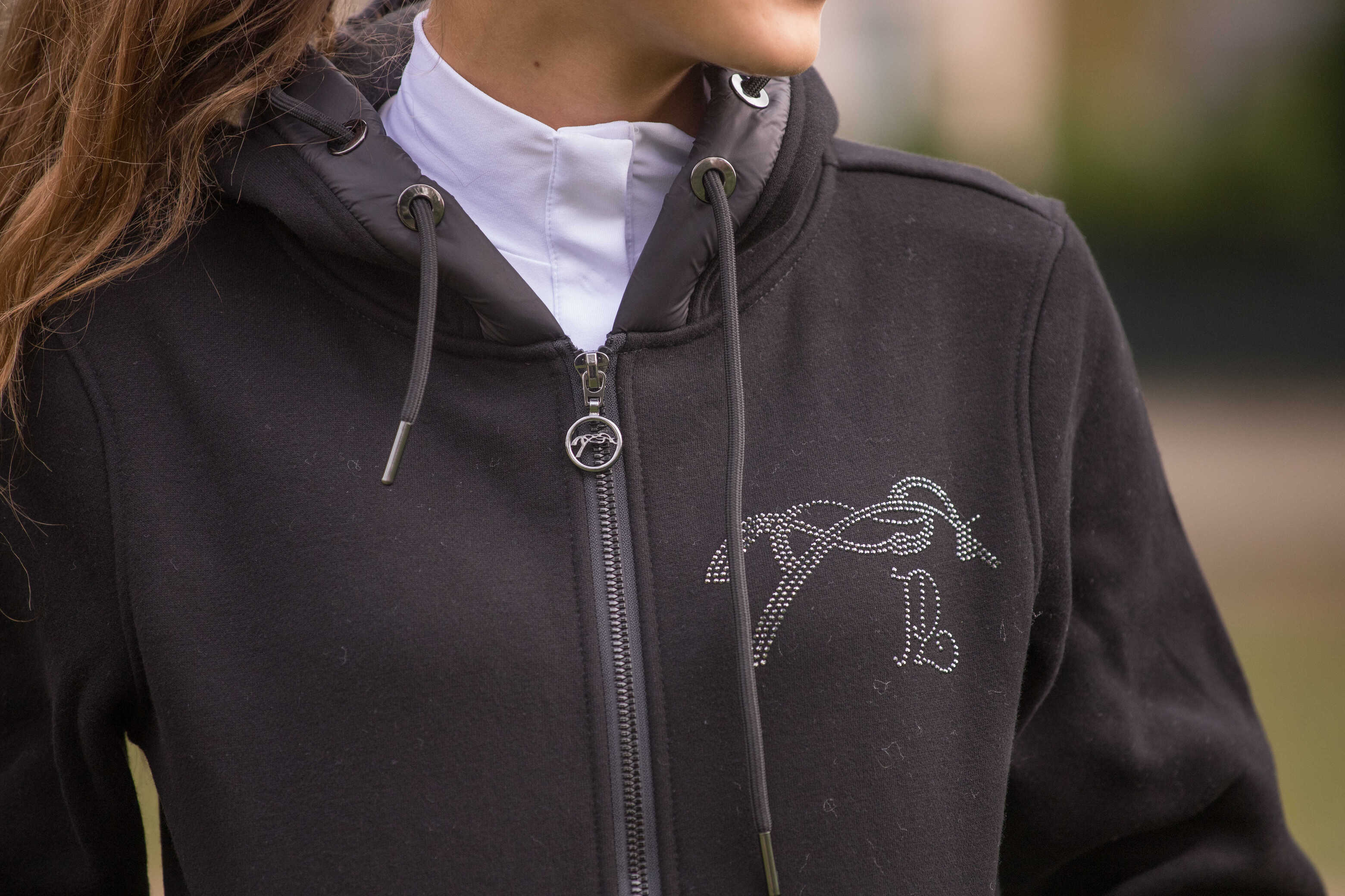 Sweat zippé à capuche Fluore noir - PENELOPE COLLECTION