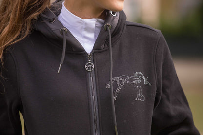 Sweat zippé à capuche Fluore noir - PENELOPE COLLECTION