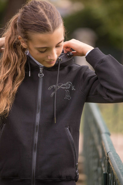 Sweat zippé à capuche Fluore noir - PENELOPE COLLECTION