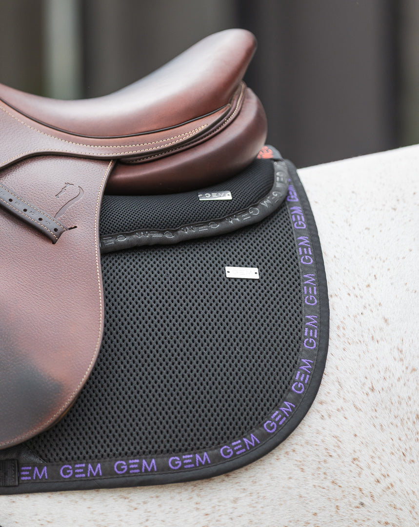 Tapis de selle MESH Noir Violet Mixte - GEM
