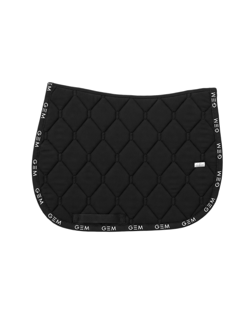 Tapis de selle LOVE Noir tissu pailleté mixte - GEM