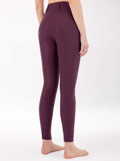 Legging hiver taille haute full grip Bordeaux GEGGIFH - EQUILINE