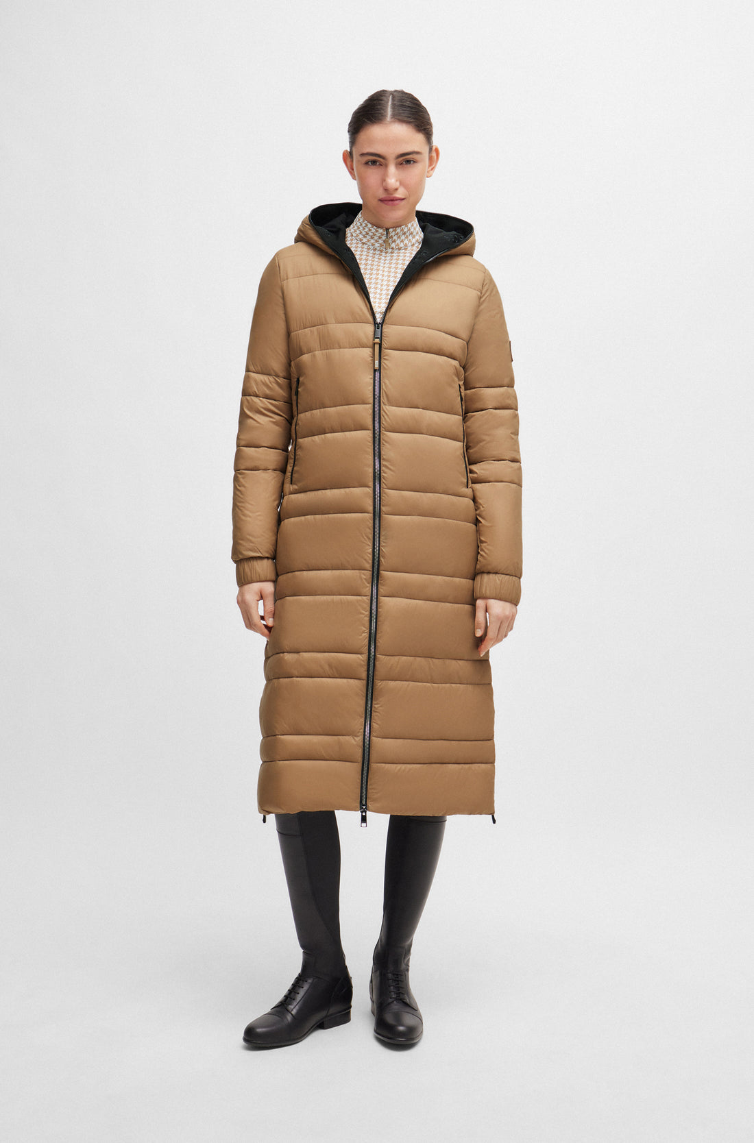 Parka doudoune longue Esmee Long Puffer Camel - Boss Equestrian