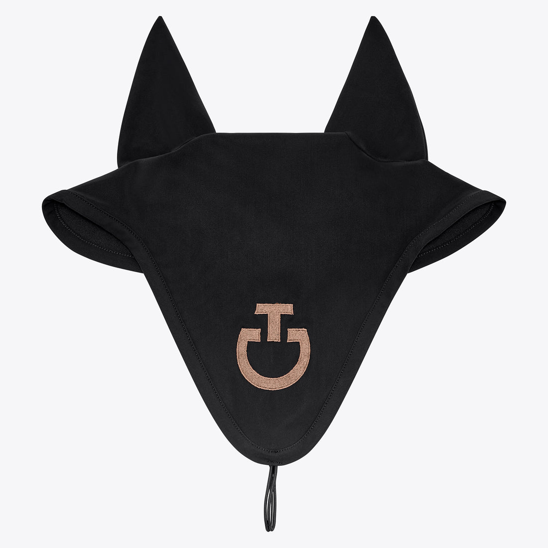 Bonnet anti-mouches long attachable tissu Noir logo Camel - CAVALLERIA TOSCANA