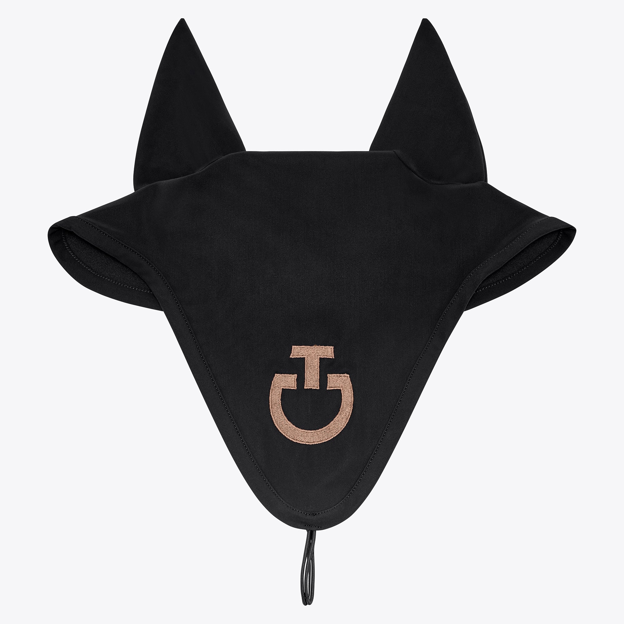 Bonnet anti-mouches long attachable tissu Noir logo Camel - CAVALLERIA TOSCANA