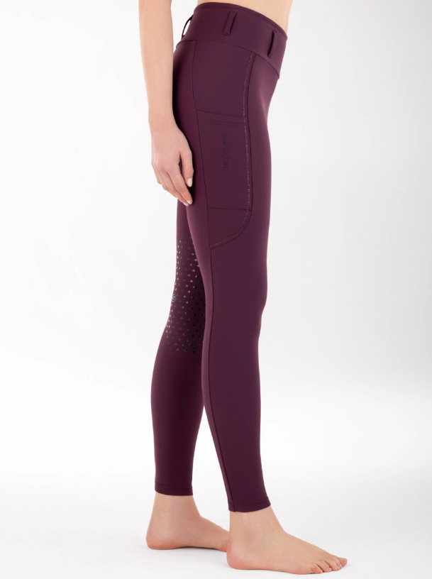 Legging hiver taille haute Knee grip GEGGIKH Bordeaux - EQUILINE