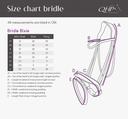 Bridon Bixie Rose avec renes - QHP