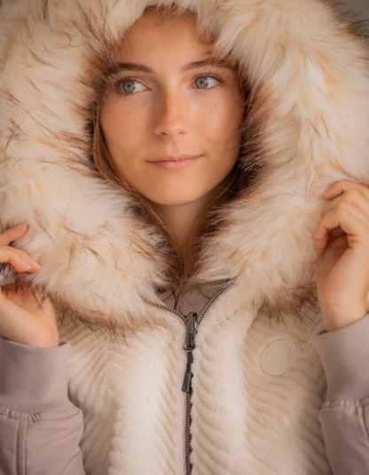 Bomber réversible Lyon écru et taupe - PENELOPE COLLECTION