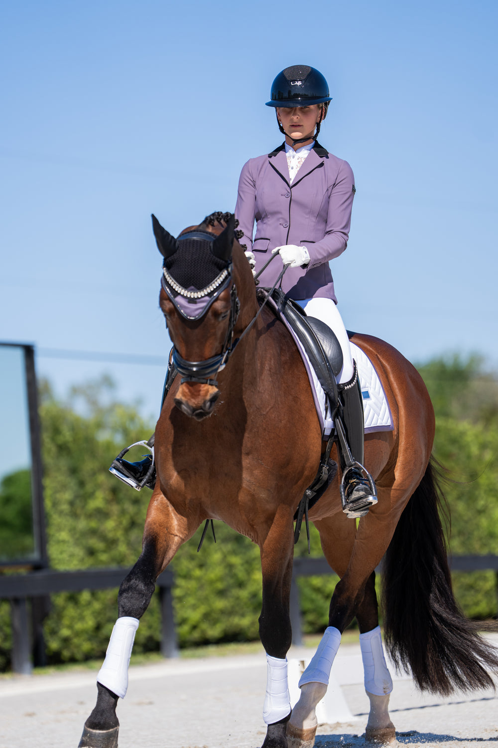 Tapis de selle Modern Blanc Dark Violet DRESSAGE - Equestrian Stockholm
