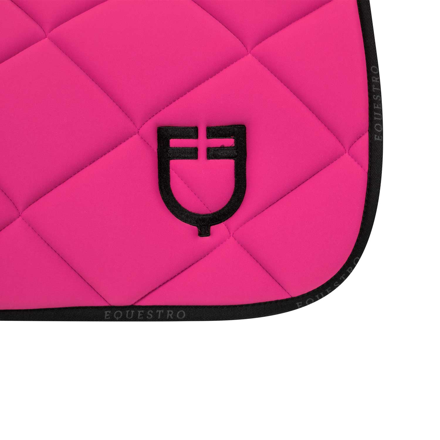 Tapis de selle technique logo fuchsia/noir - EQUESTRO