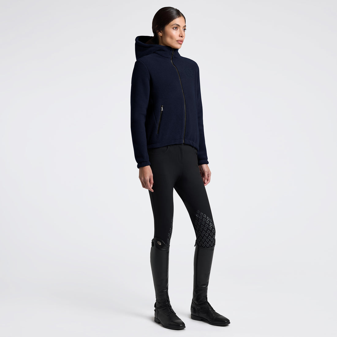 Sweat à capuche polaire zippé Marine - CAVALLERIA TOSCANA