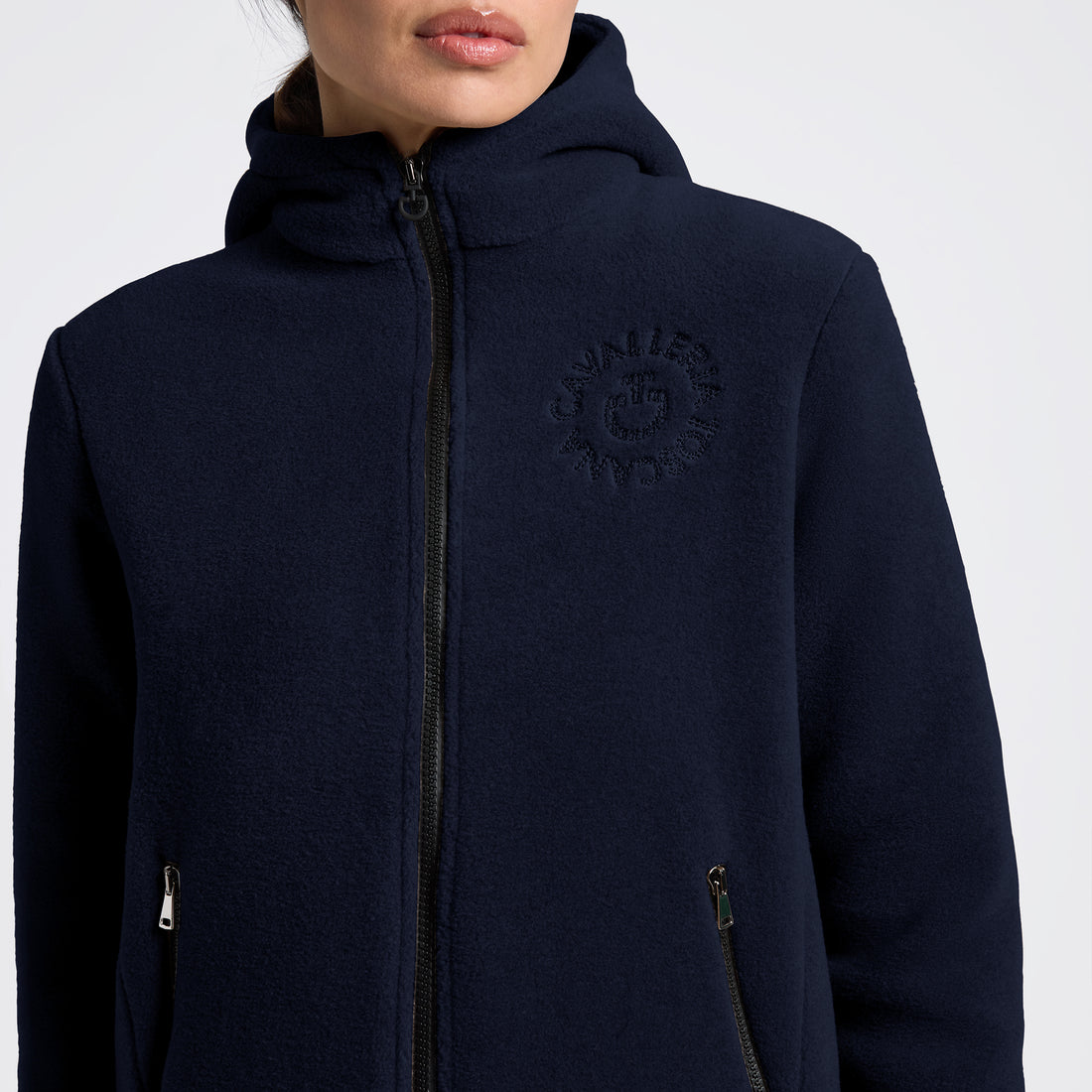 Sweat à capuche polaire zippé Marine - CAVALLERIA TOSCANA