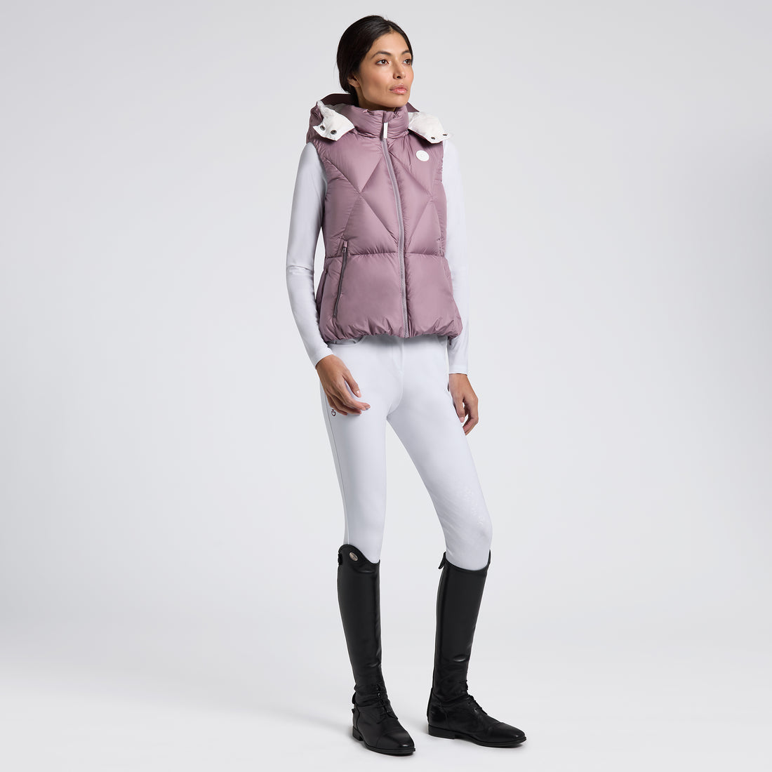 Gilet sans manches à capuche Lilas - CAVALLERIA TOSCANA