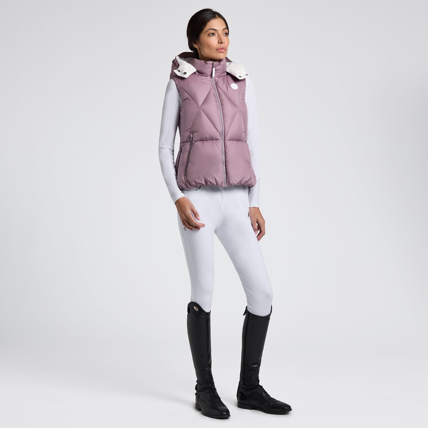 Gilet sans manches à capuche Lilas - CAVALLERIA TOSCANA