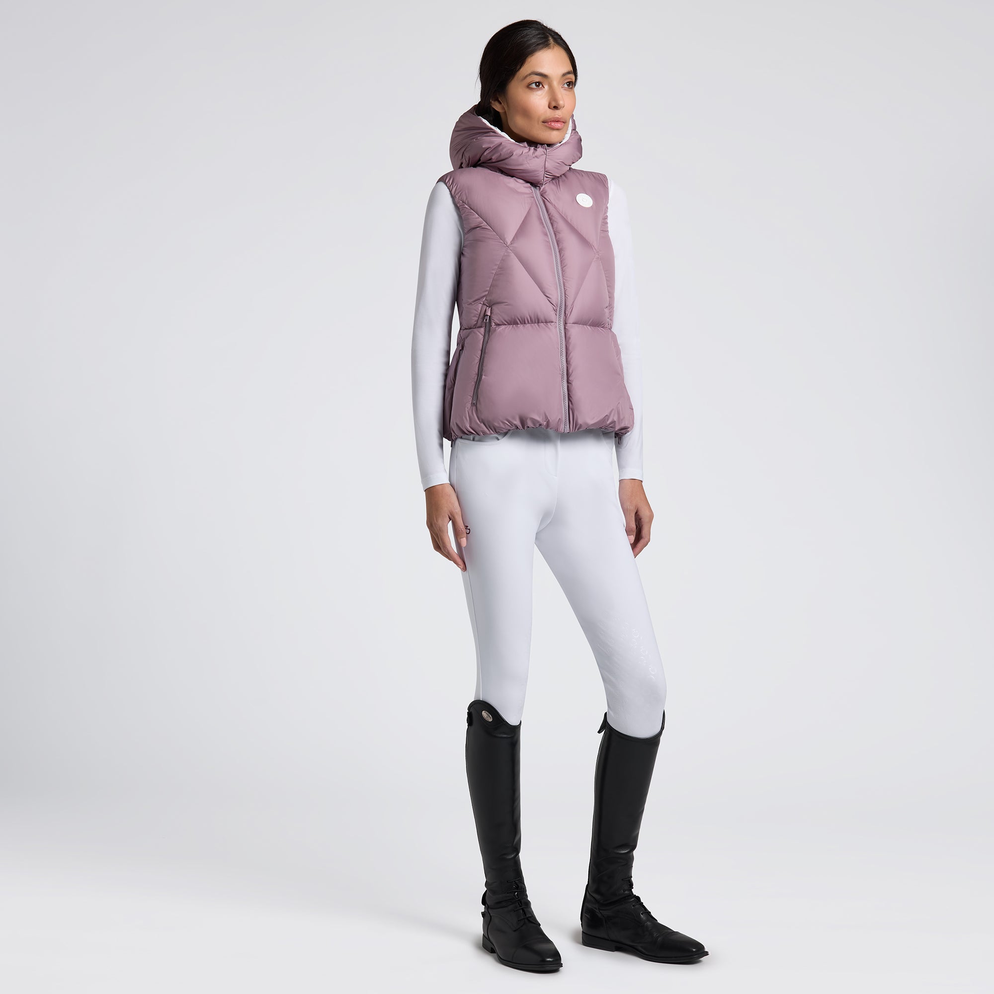 Gilet sans manches à capuche Lilas - CAVALLERIA TOSCANA