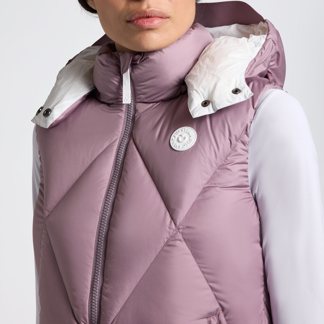 Gilet sans manches à capuche Lilas - CAVALLERIA TOSCANA