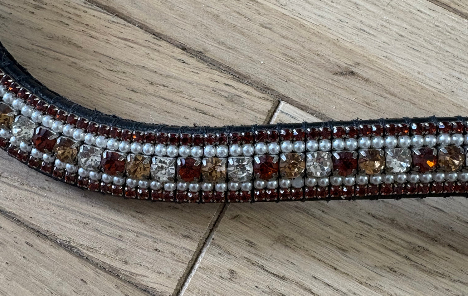 Rhinestone browband - Silver and gold
