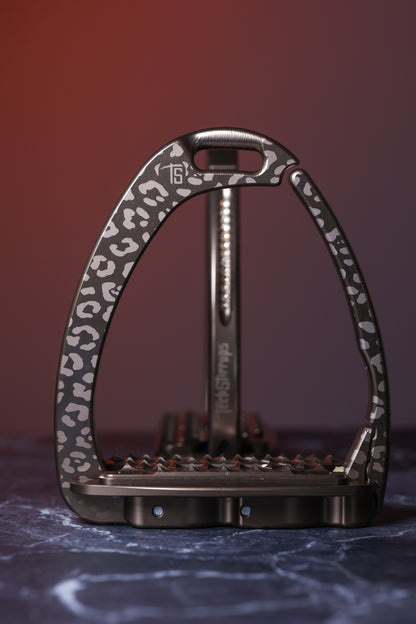 Etriers Untamed Leopard edition limitée Marron Swarovski - Tech Stirrup