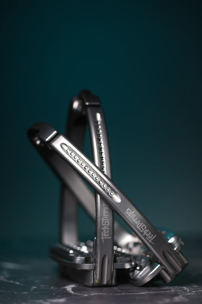 Etriers Untamed Leopard edition limitée Gris clair Swarovski - Tech Stirrup