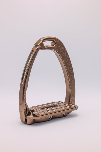 Etriers Untamed Leopard edition limitée Marron Swarovski - Tech Stirrup