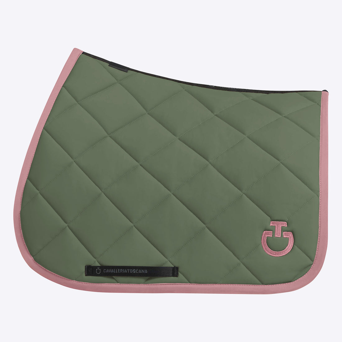 Tapis de selle Diamond Quilted Olive rose - CAVALLERIA TOSCANA