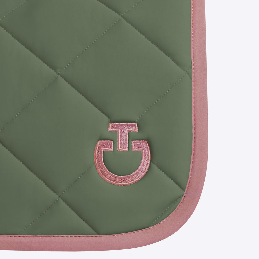 Tapis de selle Diamond Quilted Olive rose - CAVALLERIA TOSCANA