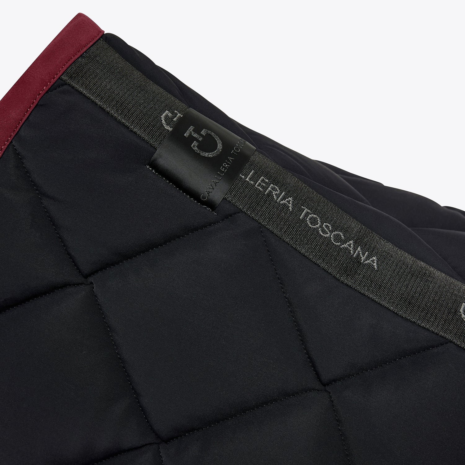 Tapis de selle Diamond Noir Logo Bordeaux CSO - CAVALLERIA TOSCANA