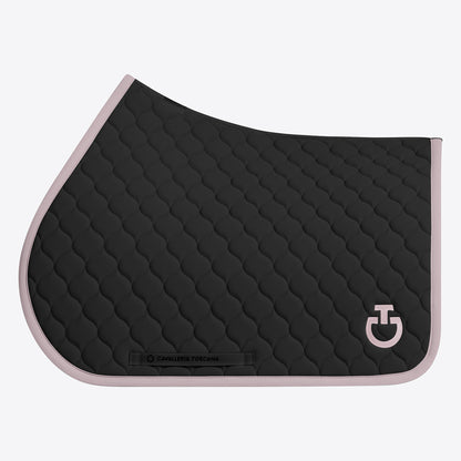 Tapis de selle Circular Quilted Noir bord rose poudré CSO - CAVALLERIA TOSCANA