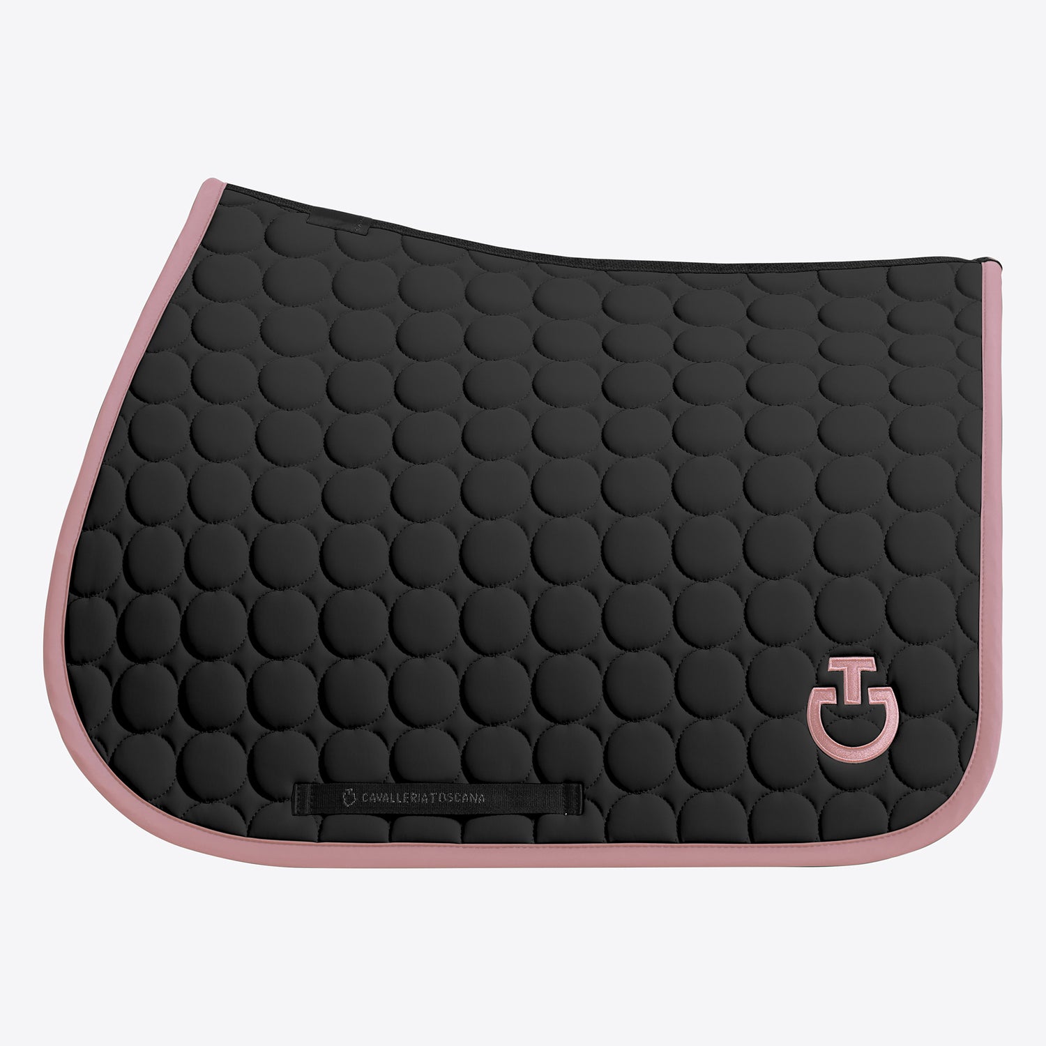 Tapis de selle Circle Quilted Noir Candy Pink - CAVALLERIA TOSCANA