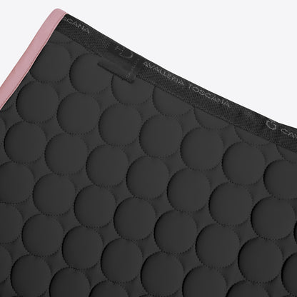 Tapis de selle Circle Quilted Noir Candy Pink - CAVALLERIA TOSCANA