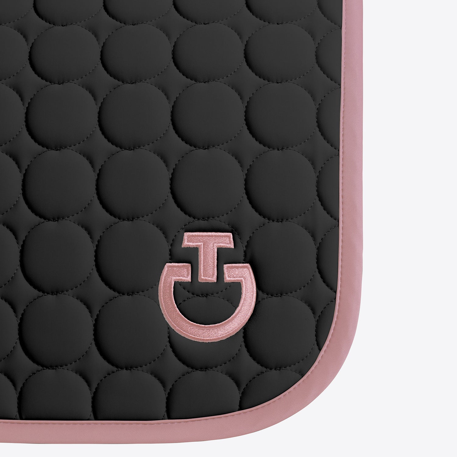 Tapis de selle Circle Quilted Noir Candy Pink - CAVALLERIA TOSCANA