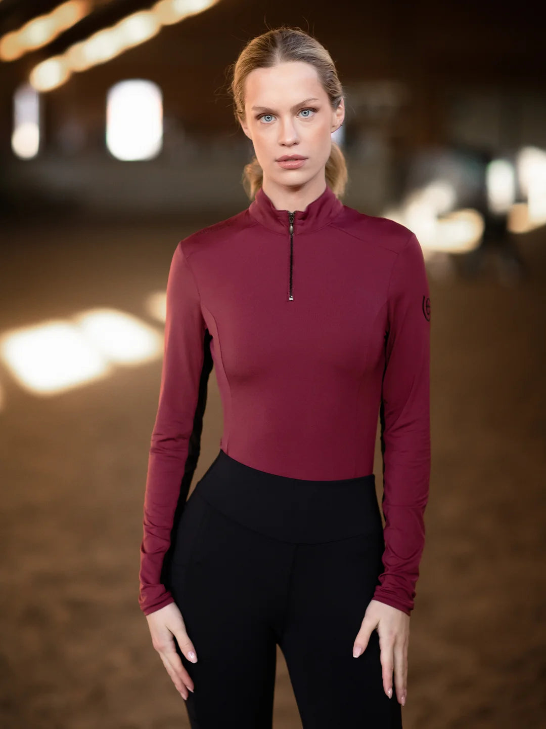 Polo manches longues Air Breeze Sunshirt Bordeaux - Equestrian Stockholm