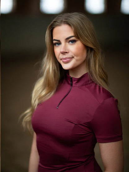 Polo manches courtes Air Breeze Sunshirt Bordeaux - Equestrian Stockholm
