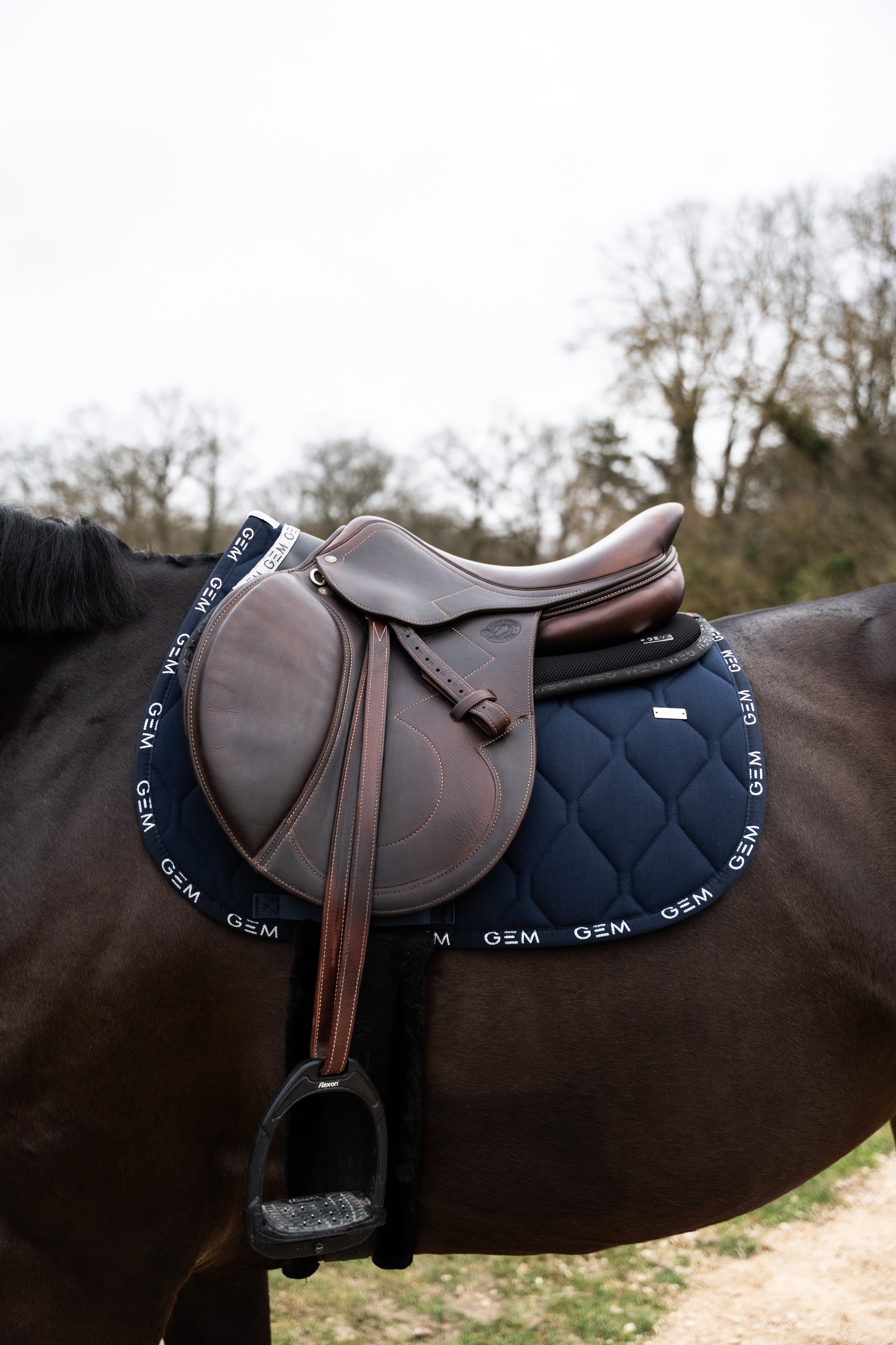 Tapis de selle LOVE Obstacle Bleu argent - GEM