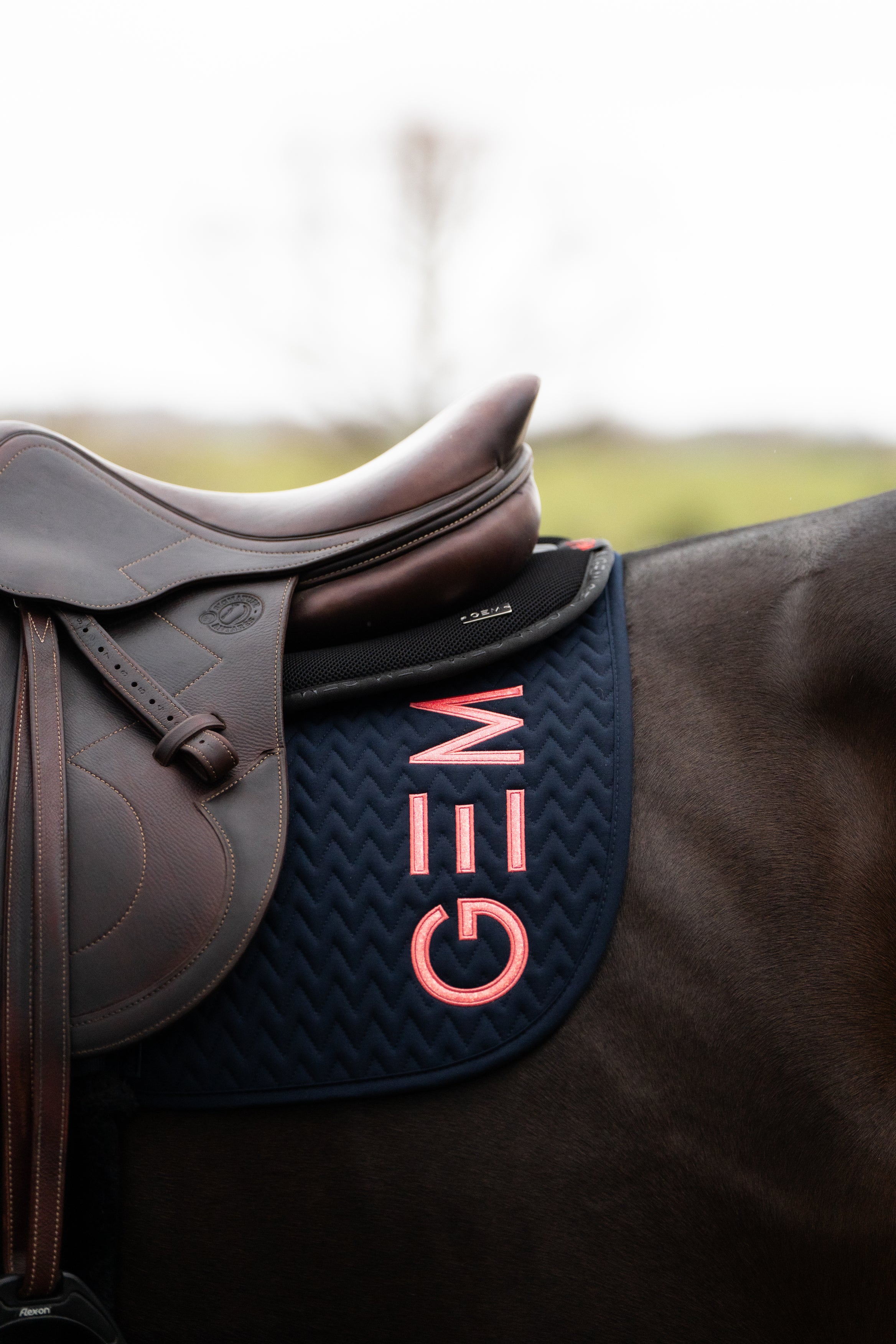 Tapis de selle TEN MIXTE Marine corail - GEM