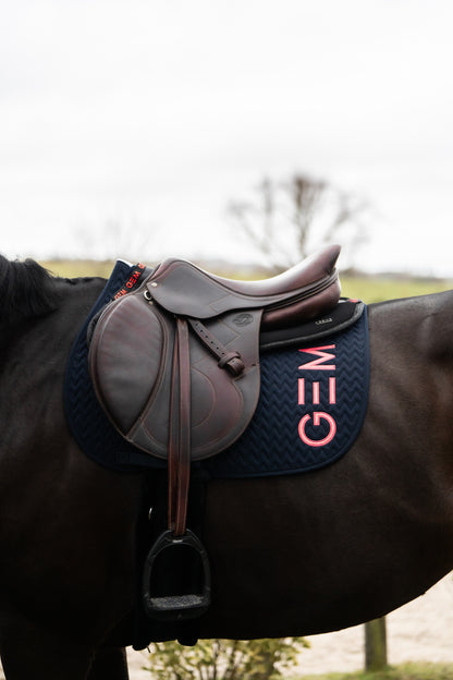 Tapis de selle TEN MIXTE Marine corail - GEM