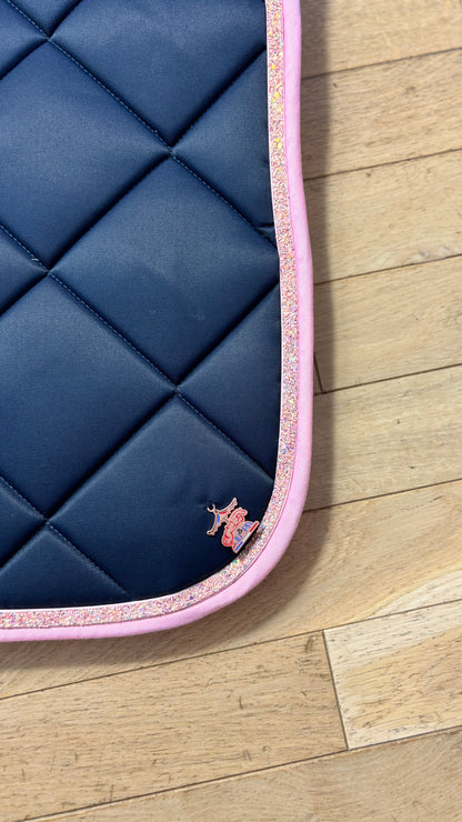 Tapis de selle Bleu Marine rose - Ju &amp; Pa
