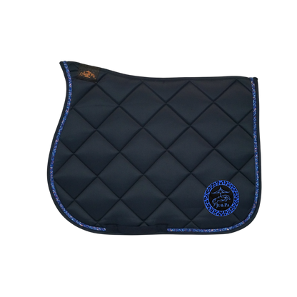 Tapis de selle Bleu marine galon disco bleu BRODERIE - JU&amp;PA