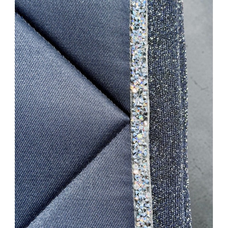 Tapis de selle bord lurex Marine - JU&amp;PA